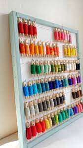In our post about the science behind earbud tangles, we showed you that making cords thicker is one of four ways to keep wires from knotting up in your pocket or purse. Organize Embroidery Floss With Clothespins Diy Embroidery Floss Organizer Sewing Organization Sewing Storage