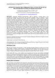 Headlines abounded with reports of surges in retail account openings. Pdf Integrated Marketing Communication A Study Of Selected Malaysian Institutions Of Higher Education