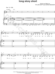 If only 2016 taylor could know that by 2020 she'd be able to make a song like long story short, the fan tweeted. Taylor Swift Long Story Short Sheet Music In C Major Transposable Download Print Sku Mn0224386