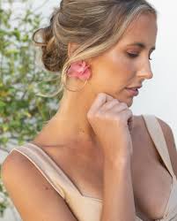 Aros María Victoria Flor Rosado