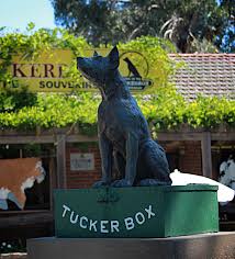 Dog On A Tucker Box Located In Gundagai Tucker Box Statue Lion Sculpture