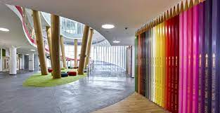 School Designs The Swiss International Scientific School Of Dubai Al Jaddaf Love That Design School Interior Commercial Interior Design Commercial Interiors