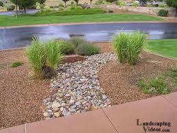 Small Desert Scene Landscape River Bed The Planting Scheme Is Simple And A Repetit Front Yard Landscaping Simple Landscaping With Rocks Southwest Landscaping
