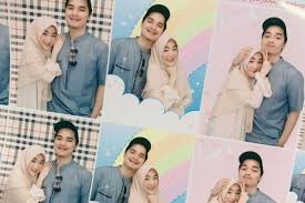 Muhammad alvin faiz, larissa chou, dan sang buah hati yusuf alvin mengenakan setelan muslim warna krem yang senada satu sama lainnya. 4brnlggvydepim