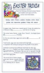 I am also sharing the answer key at the end of this page. Easter Trivia Esl Worksheet By Bamarcia