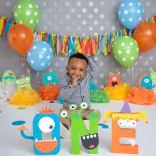 Little Monster First Birthday Party Decorations Baby Shower Banner Orange Green B Monster First Birthday First Birthday Party Decorations Monster 1st Birthdays