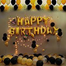 1 happy birtay flag to be dn in black gold. Mmtx Birthday Party Decorations Balloon Black Gold Silver Balloon Birthday Party Decorations Kit 50pcs Buy Online In Austria At Desertcart At Productid 173825789