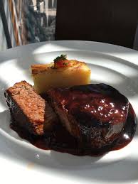 This beef tenderloin recipe includes two flavor boosters. Fillet Of Beef Tenderloin With Potato Millefeuille And Red Wine Jus Food Beef Tenderloin Recipes