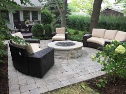 Inspiration for a large timeless backyard stone patio remodel in columbus with a fire pit i like the designated space for the fire pit patio separate from the house, not sure about the flagstone pathway from the patio. Composite Deck Paver Patio Stone Fire Pit Northbrook Il Northbrook Decks Pergolas Stone Paver Patios