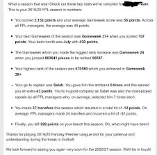 Fpl Is Sending A Cool Recap Email To Those Who Signed Up For Fantasy Emails Fantasypl