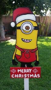 Outdoor Xmas Yard Sign Minion Christmas Christmas Yard Art Christmas Cutouts
