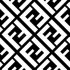Seamless Pattern With Fendi Logo Design For Fabric Textile On Black Background Royalty Free Illustration Monogram Wallpaper Fashion Logo Branding Fendi