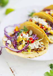 Baja Fish Taco Recipe With Mango Salsa And Queso Fresco Billy Parsi Fish Tacos Recipe Mango Recipes Baja Fish Tacos