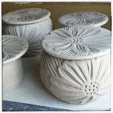 Carved And Drying French Butter Dishes Ceramics Pottery Handmade Seramik Sanati Seramik Ve Sanat