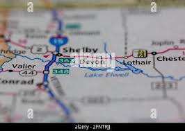 Map of devon montana hi-res stock photography and images