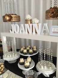 Black And Gold Candy Bar Sweet Sixteen Candy Bar Cupcakes Pops Gold White And Black Theme Sweet 16 Decorations Sweet Sixteen Decorations Sweet 16 Party Decorations