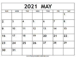 All calendars print in landscape mode (vs. May 2021 Calendar Free Printable Calendar Com