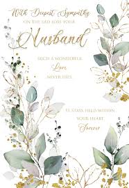 The front features a simple yet elegant border and the words with deepest sympathy.. On The Sad Loss Of Your Husband Sympathy Card Amazon Co Uk Stationery Office Supplies