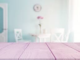 Pink Desk In The Foreground With Blur Dining Table In The Background Free Photo Pink Desk Poster Background Design Presentation Backgrounds