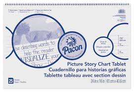 pacon picture story chart tablet 24 x 16 inches 25 sheets