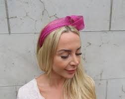 Magenta Pink & Gold Sinamay Knot Fascinator Headband Turban Headpiece Races  Wedding Guest Hot Cerise Pink Hairband U10408