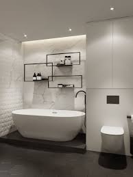 Monohromnye 78m2 Dizajn Interera Vannoj Komnaty Rekonstrukciya Vannoj Sovremennyj Dizajn Vannoj