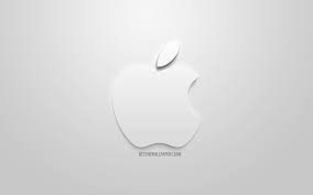 Download Wallpapers Apple Logo White Stylish Art White 3d Logo