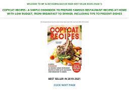 We did not find results for: Download In Pdf Copycat Recipes A Simple Cookbook To Prepare Famou