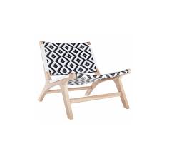 Teakwood Frame In Reclaimed Aged Finish With Black And White Diamond Pattern Polyrattan Dimensions 64w X 80d X 69h Cm Mobilier De Salon Fauteuil Chambre