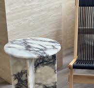 Handcrafted Calacatta Viola & Beige Travertine Coffee Table ...