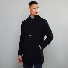 Wool blend camel topcoat notch lapels + lightly padded shoulders Navy Liskeeran Mouflon Car Coat Seasonal Collections From Magee1866
