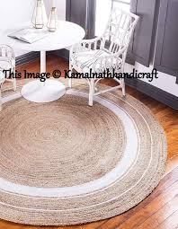 Indian Hand Braided Bohemian White Dye Round Jute Area Rug Natural Carpet Jute Round Rug Area Rugs Floor Rugs Custom Size Available In 2020 Jute Round Rug Jute Area Rugs Natural Rug