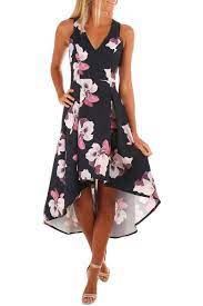 Fushcia Floral High Low Hem Midi Dress Cheap Midi Dress Dresses Fashion