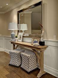 Entry Table Storage Ottoman And Mirror Home Decor Home Entry Way Design