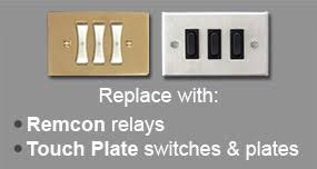 The lights in your house are connected to a mechanical switch on the wall that you have to toggle on/off with your hand. Old Low Voltage Lighting System Switches Relays Wall Switch Plates