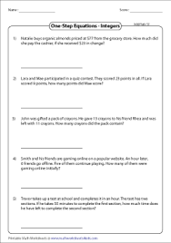 Sometimes systems of equations can be used to model word problems. One Step Equation Word Problems Worksheets