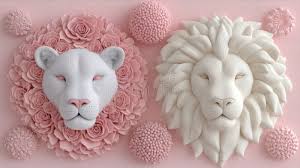 Lion De Roses Un Vibrant Fantasme Floral Vibrant Lion De Roses Illustration  Stock