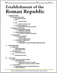 Tailored towards uk ks3 & ks4 however used globally. Establishment Of The Roman Republic Free Printable Outline