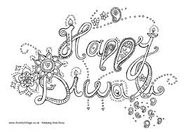 Conventional colouring pages are imprinted on paper or card. Diwali Colouring Pages