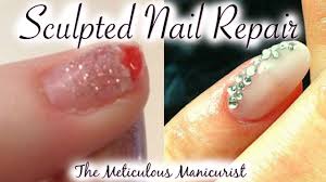 I've been getting acrylic nails for about 3 years. Sculpted Acrylic Nail Repair After Bloody Broken Nail Injury Tutorial Youtube