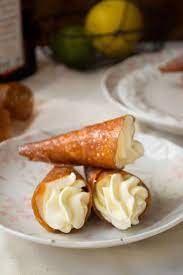 Coconut Tuile Cones With Cointreau Cream Recipe Tuiles Recipe Desserts Sweet Recipes