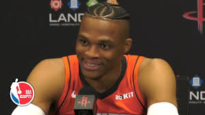 This game was over by the third quarter which explains the low minutes. Russell Westbrook Full Press Conference Houston Rockets 2019 Nba Media Day Youtube