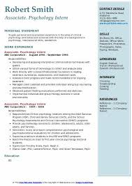 A resume is a word that intimidates most people, especially those who are meeting it for the first time. Psychology Intern Resume Samples Qwikresume