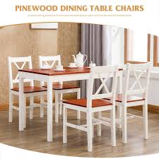 Shop target for dining room sets & collections you will love at great low prices. 5 Pieces Dining Table Set With 4 Chairs Red Pin Wood For Kitchen Furniture Ebay