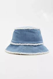 Denim Sherpa Reversible Bucket Hat Urban Outfitters Denim Sherpa Bucket Hat Fashion Hats