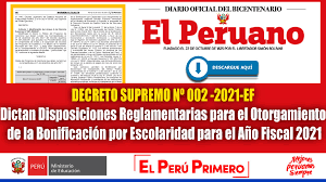 Que por decreto supremo número 23308 de 22 de octubre de 1992, fueron establecidas determinadas normas orientadas a evitar prácticas comerciales de competencia desleal. Decreto Supremo NÂº 002 2021 Ef Dictan Disposiciones Reglamentarias Para El Otorgamiento De La Bonificacion Por Escolaridad Para El Ano Fiscal 2021 Conocelo Aqui Somos Docentes