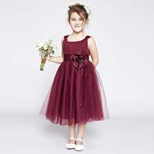 Wedding Party Little Flower Girls Dresses Lovely 2016 Burgundy Tulle With Hand Made Fl Flower Girl Dresses Girls Bridesmaid Dresses Burgundy Flower Girl Dress