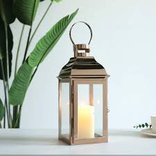 Outdoor garden hanging candle holder. Jhy Design Stainless Steel Lanterns 31 5cm High Decorative Candle Lanterns With Tempered Glass Outdoor Lantern For Garden Indoor Events Parties Balcony Weddings Vintage Hanging Lanterns Rose Gold Buy Online In China At Desertcart