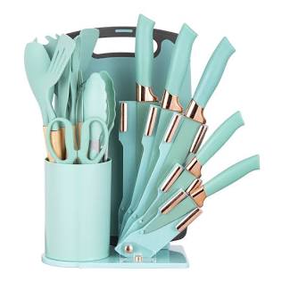 Comprehensive 19-piece silicone culinary prep and cookware set, AI generated
