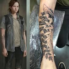 Last updated 13 march 2021 9:50am. Artonskin2 Last Of Us Ellie Tattoo The Last Of Us Part 2 New Ellie Concept Art Released Plus A Closer Look At Her Tattoo Player One Tattoo Measures 8 X 4 5 Inches
